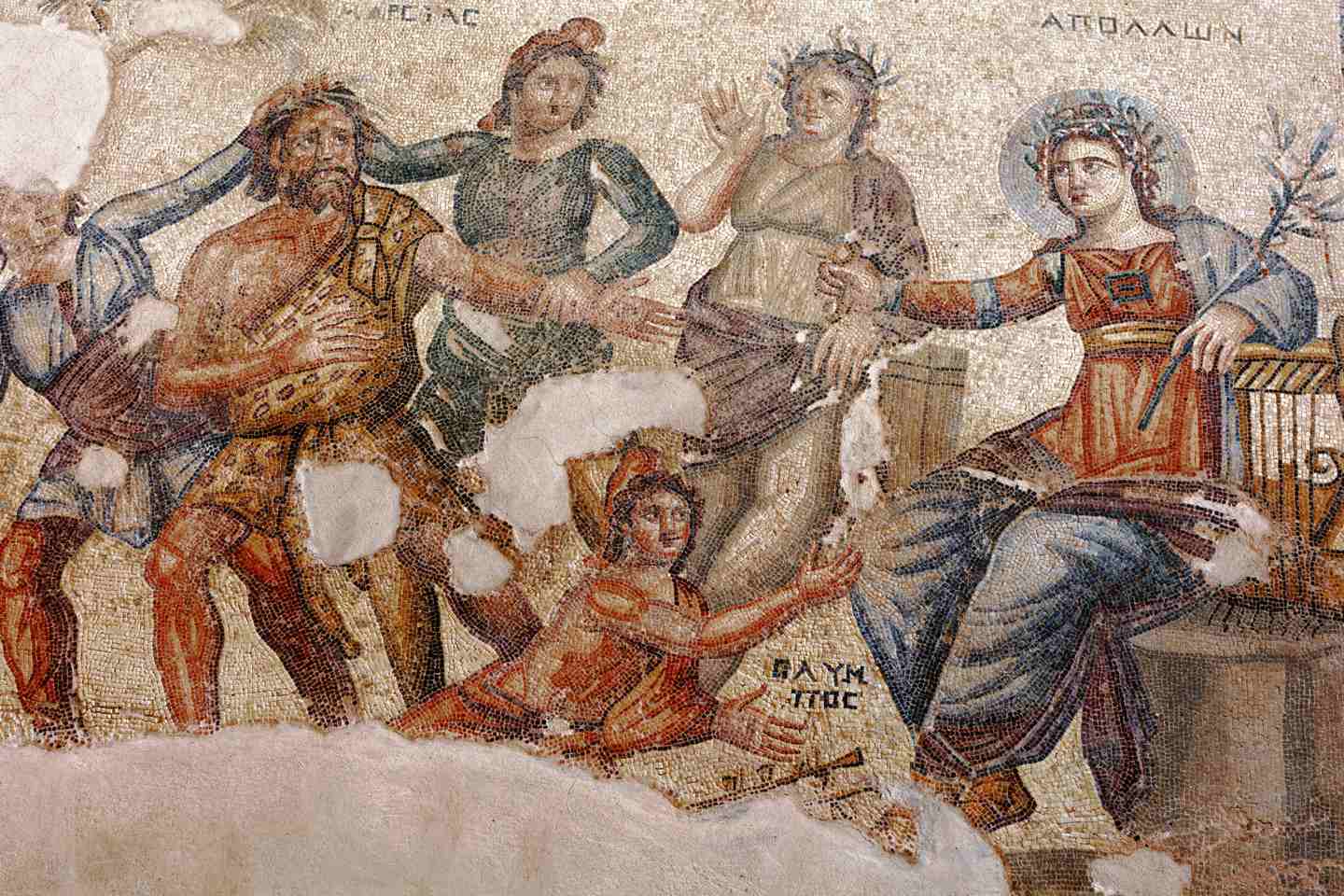 Chipre - Ancient mosaic in Kato Pafos Archaeological Park, Paphos, Cyprus