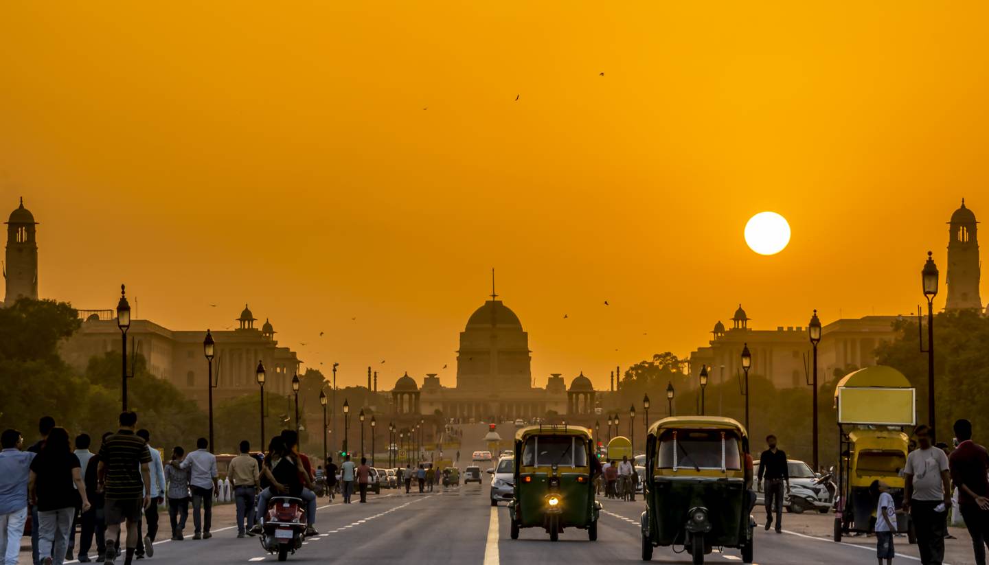 Nueva Delhi - Sunset behind the President Residence, New Delhi