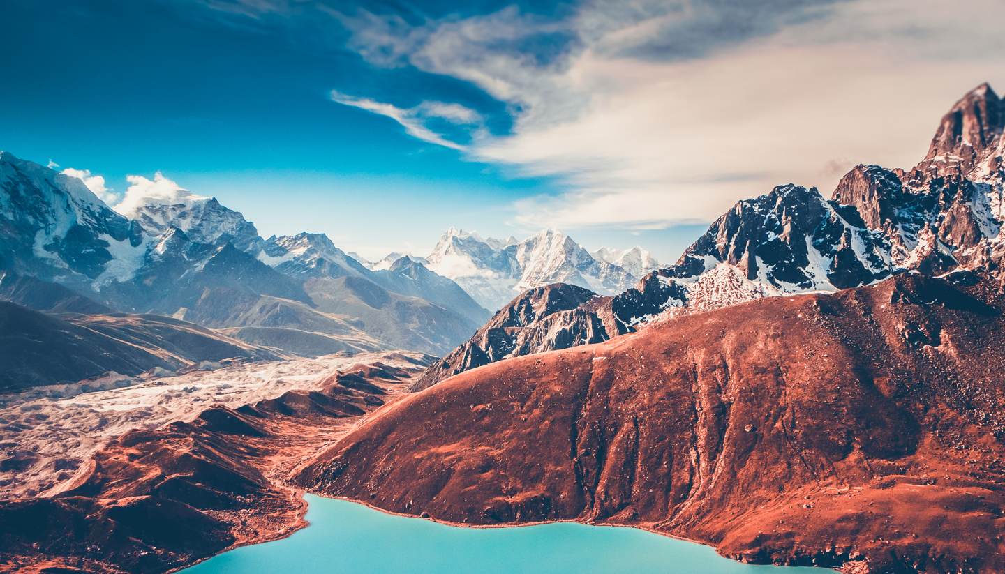 Nepal - View of Himalayas from Gokyo Ri, Nepal